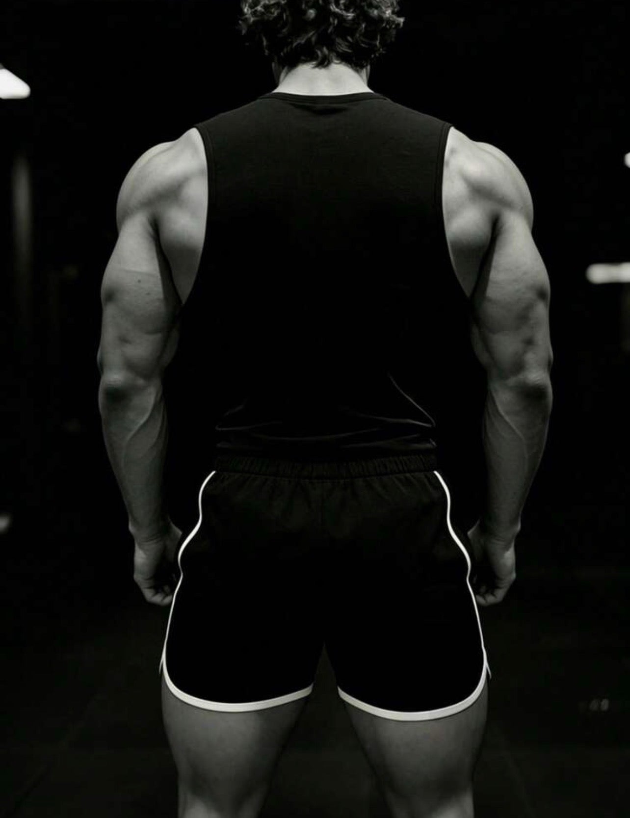 Men’s Barbell Graphic Tank Top & Drawstring Shorts Summer Gym Set