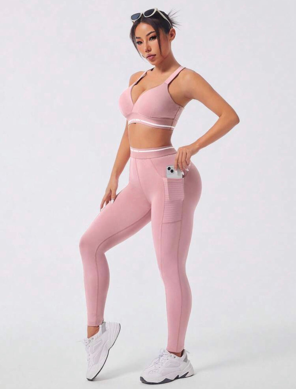 Women’s Letter Print Short Sleeve Top & Pants Workout Set