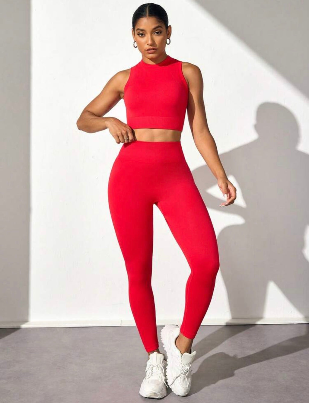 Women’s Crew Neck Top & Long Pants Workout and Fitness Set