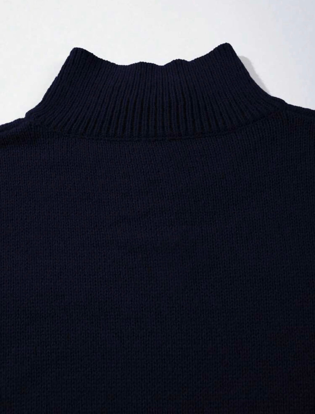 Men’s Ribbed Zip-Up Knit Cardigan – Half Turtleneck Long Sleeve Casual Top
