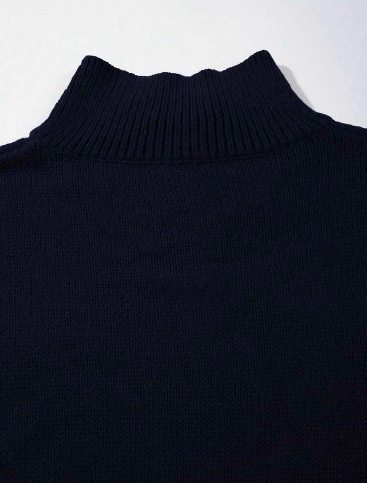 Men’s Ribbed Zip-Up Knit Cardigan – Half Turtleneck Long Sleeve Casual Top