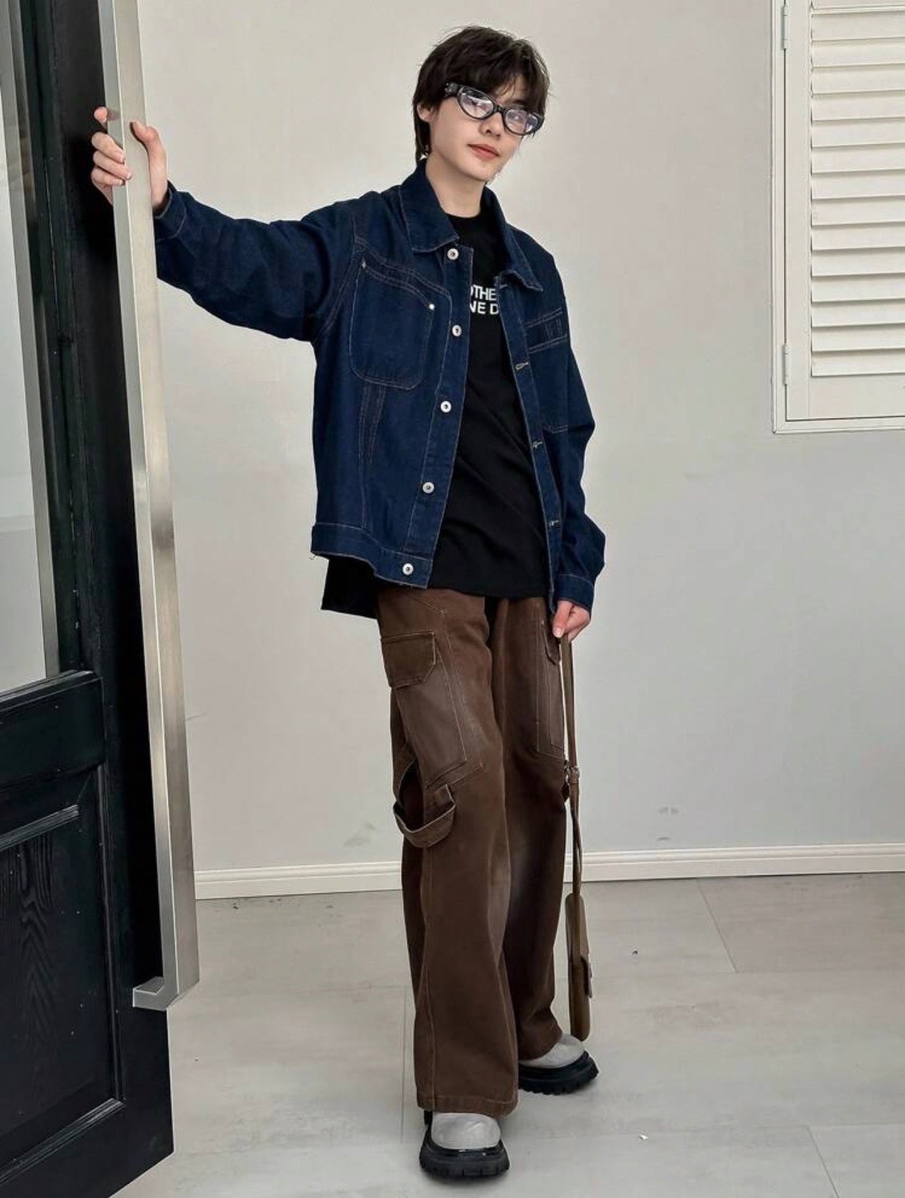 Men’s Plain Color Denim Jacket – Casual Autumn Outerwear