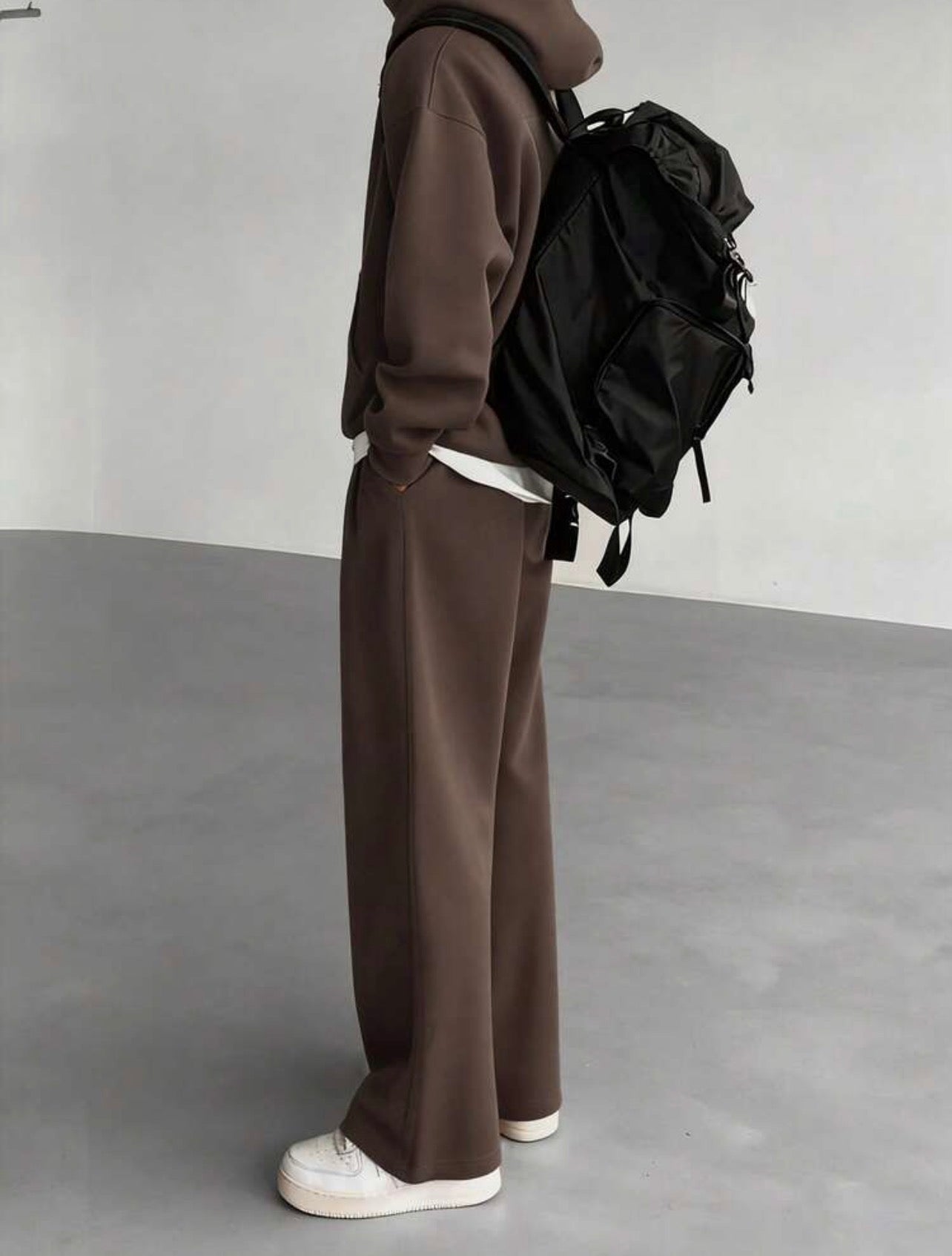 Men’s Solid Color Hooded Sweatshirt & Casual Pants Two-Piece Set – Fall/Winter Outfit