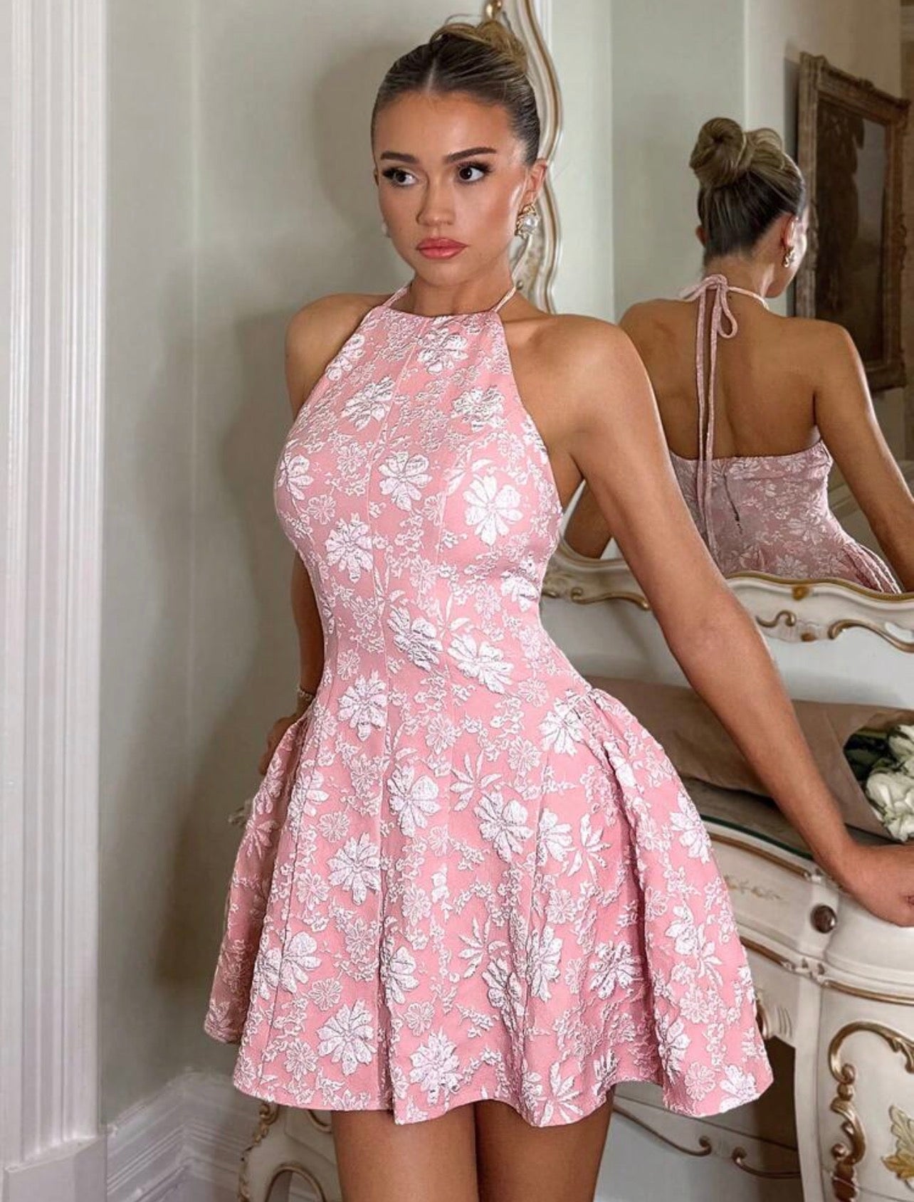 Elegant French Style Sleeveless Ruched Mini Dress – Tea Party & Occasion Wear