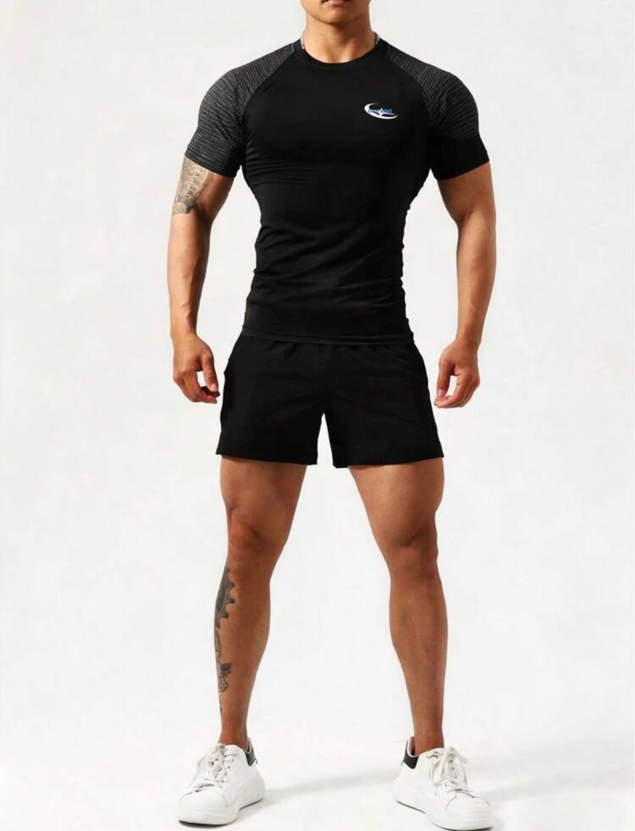 Men’s Short Sleeve T-Shirt & Shorts Athletic Training Set