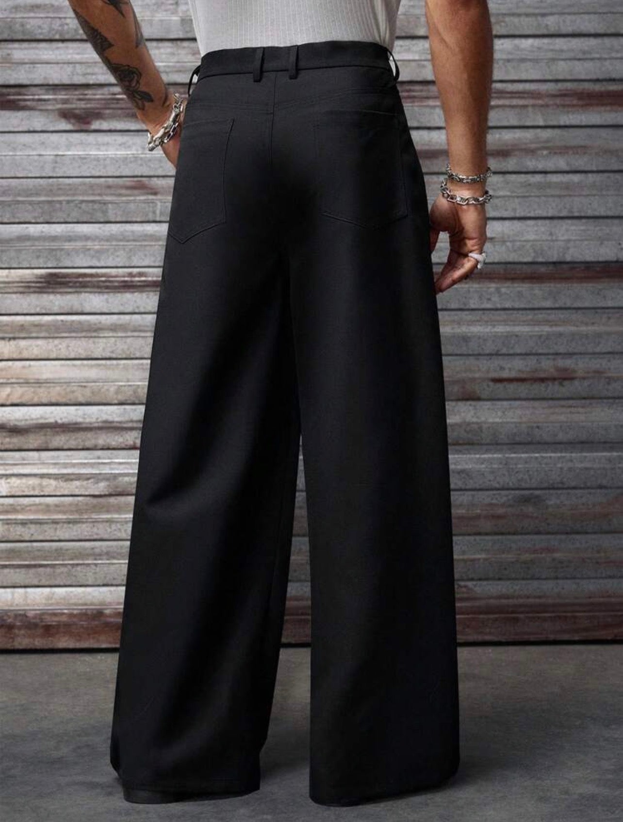 Men’s Zip Decor Loose Wide-Leg Pants – Casual Street Fashion Trousers