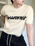 Men’s Letter Jacquard Knit Top – Versatile Casual Pullover