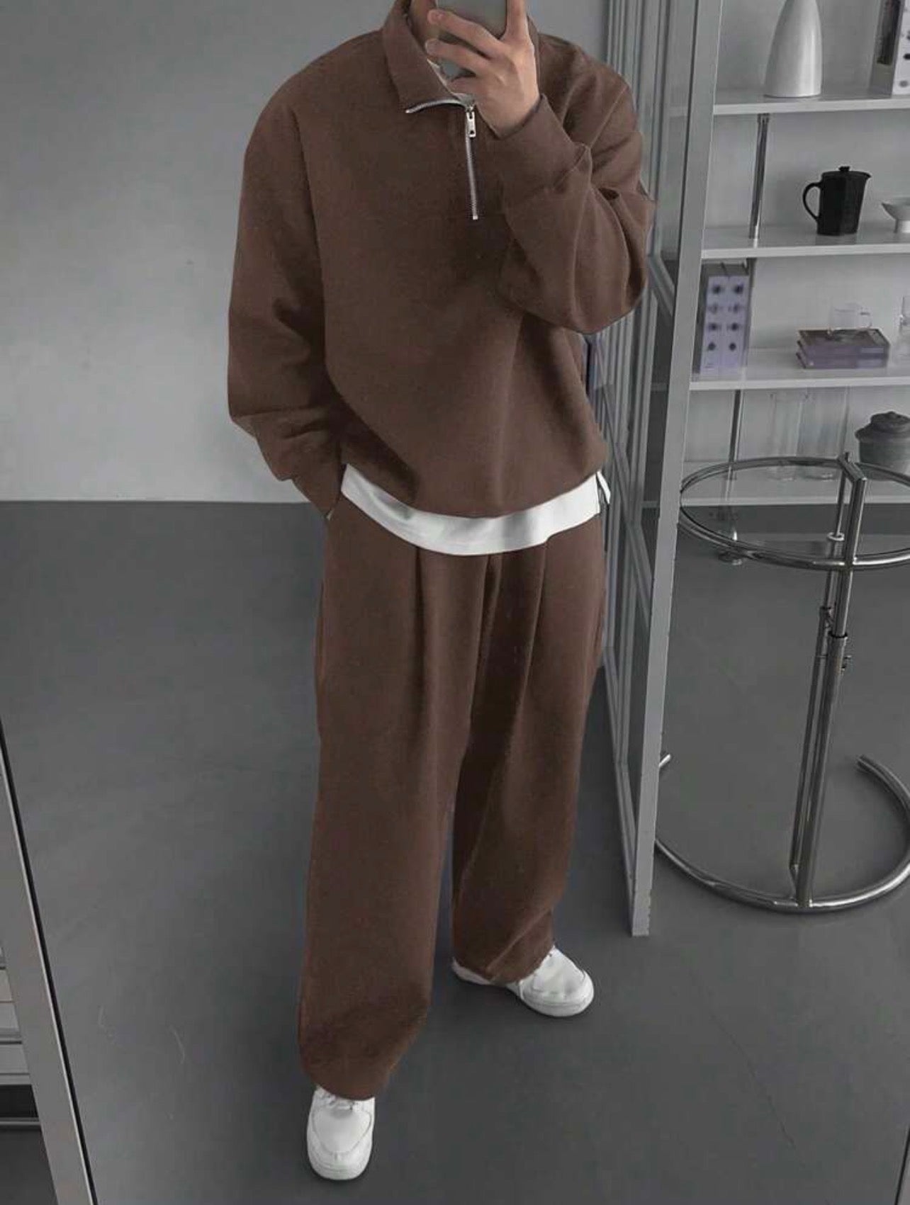Men’s Fleece Sweatsuit Two-Piece Set – Autumn/Winter Casual Outfit
