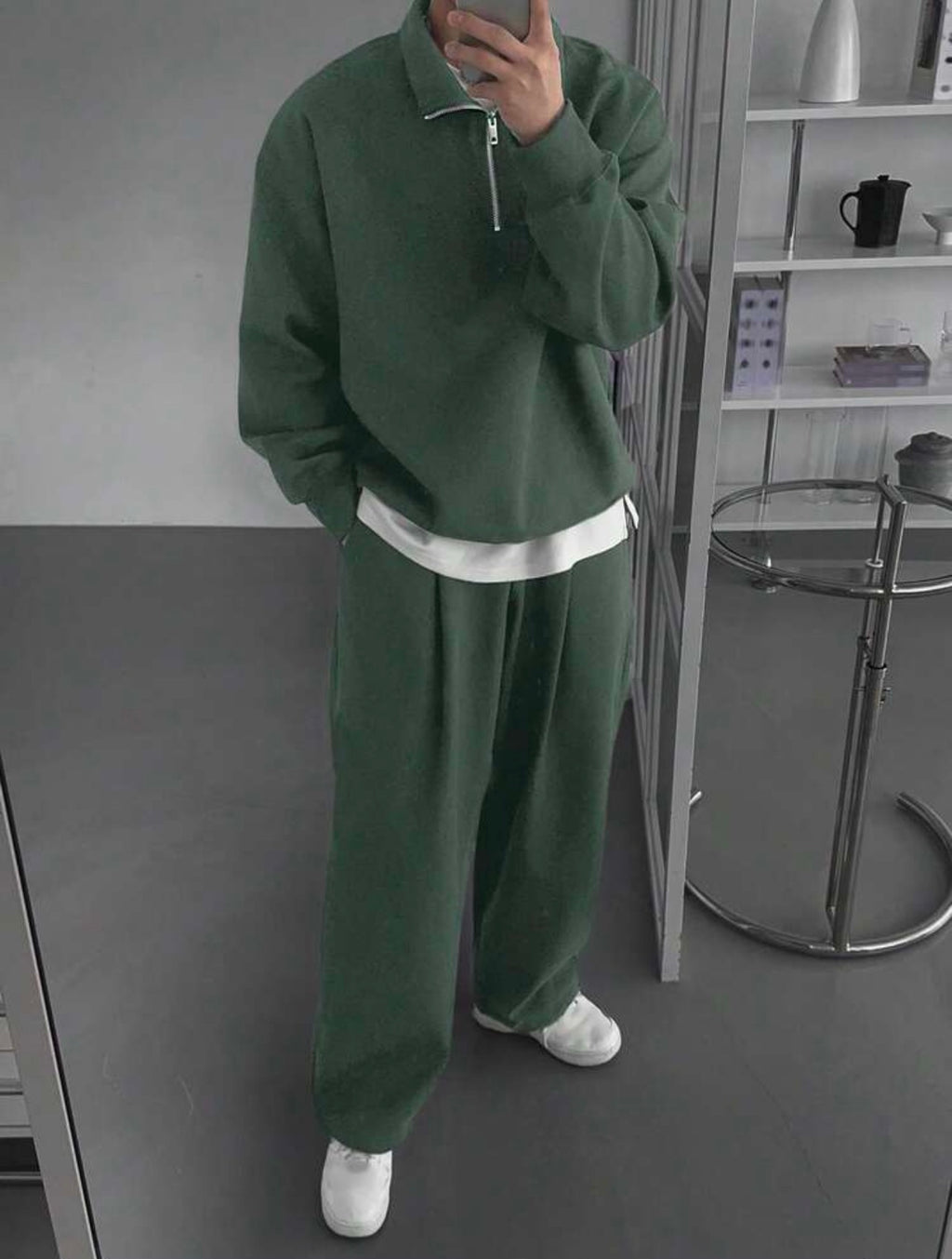 Men’s Fleece Sweatsuit Two-Piece Set – Autumn/Winter Casual Outfit