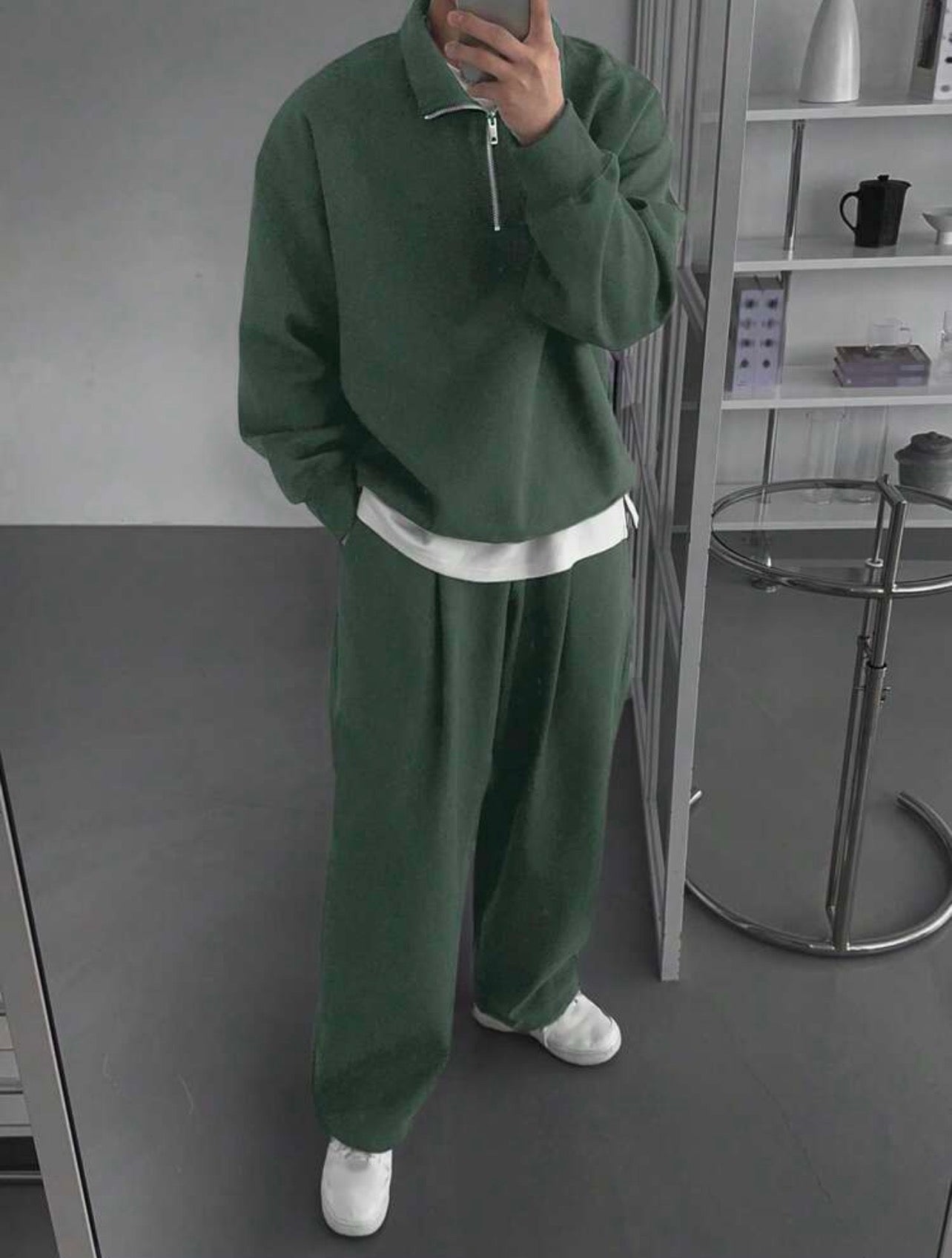 Men’s Fleece Sweatsuit Two-Piece Set – Autumn/Winter Casual Outfit