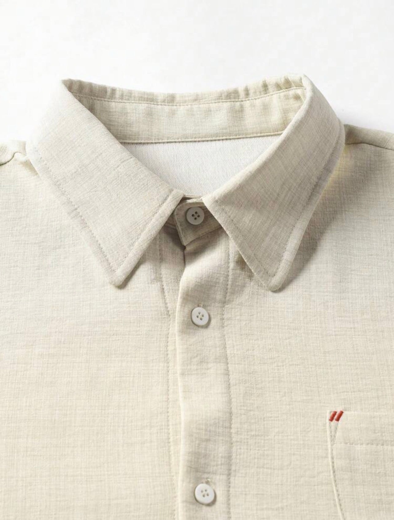 Men’s Linen-Like Vacation Two-Piece Set – Loose Fit Shirt & Long Pants Beach Outfit