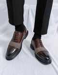 Men’s Vintage Check Pattern Lace-Up Dress Shoes with Classic Loafer-Inspired Style