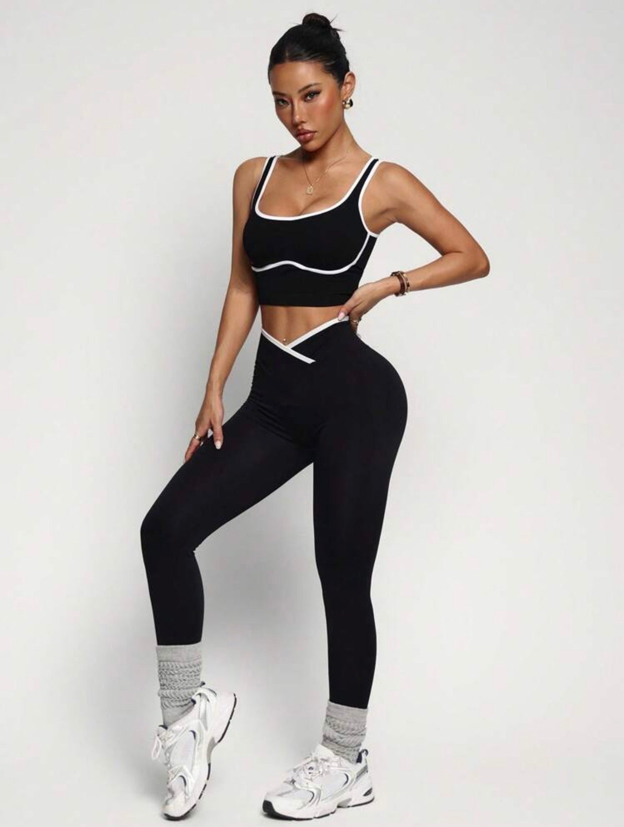 Women’s Seamless Colorblock Sports Set, Two-Piece Yoga & Workout Activewear
