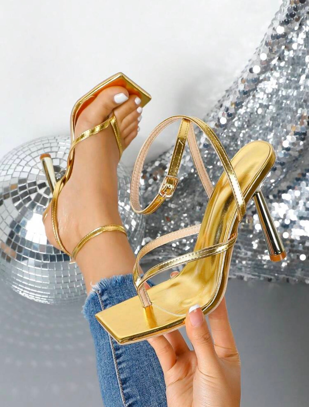 Women’s Square Toe High Heel Sandals – Fashion Elegant Summer Shoes