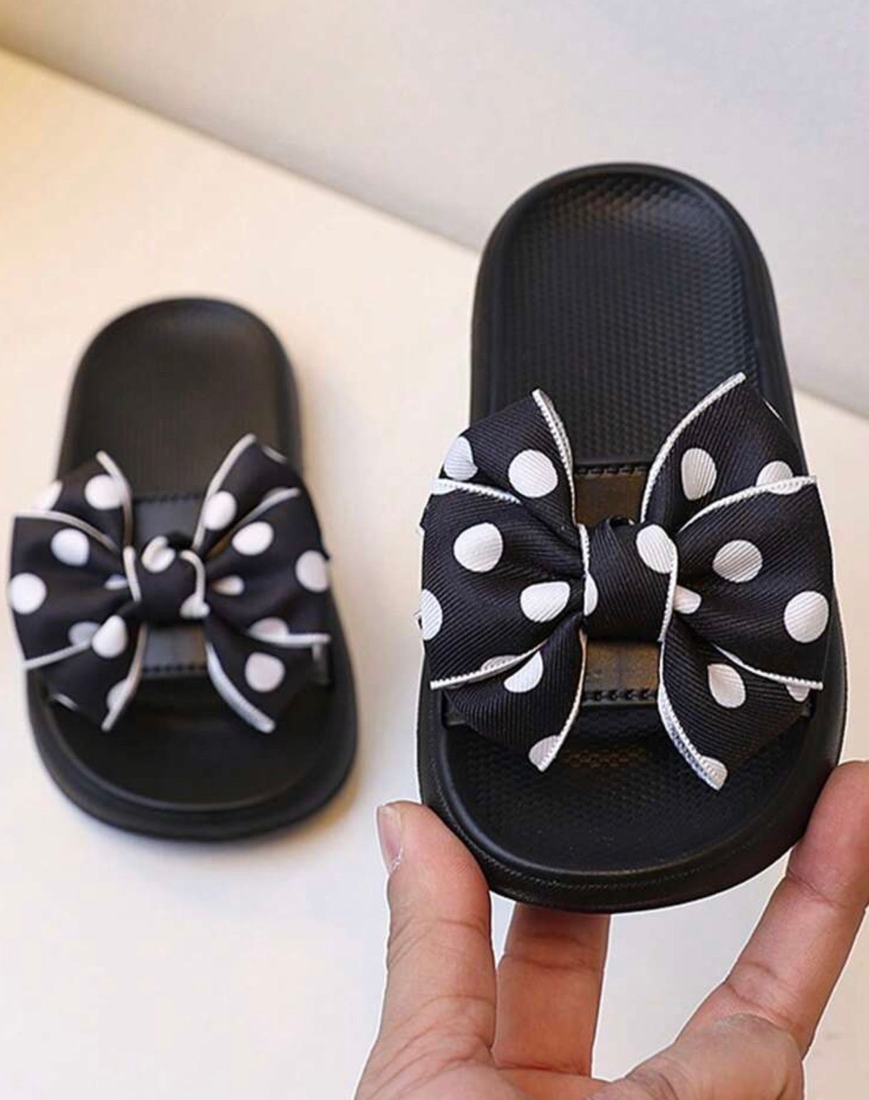 Girls’ Princess Style Bow Decor Slip-On Slippers with Soft Sole for Indoor & Outdoor Wear