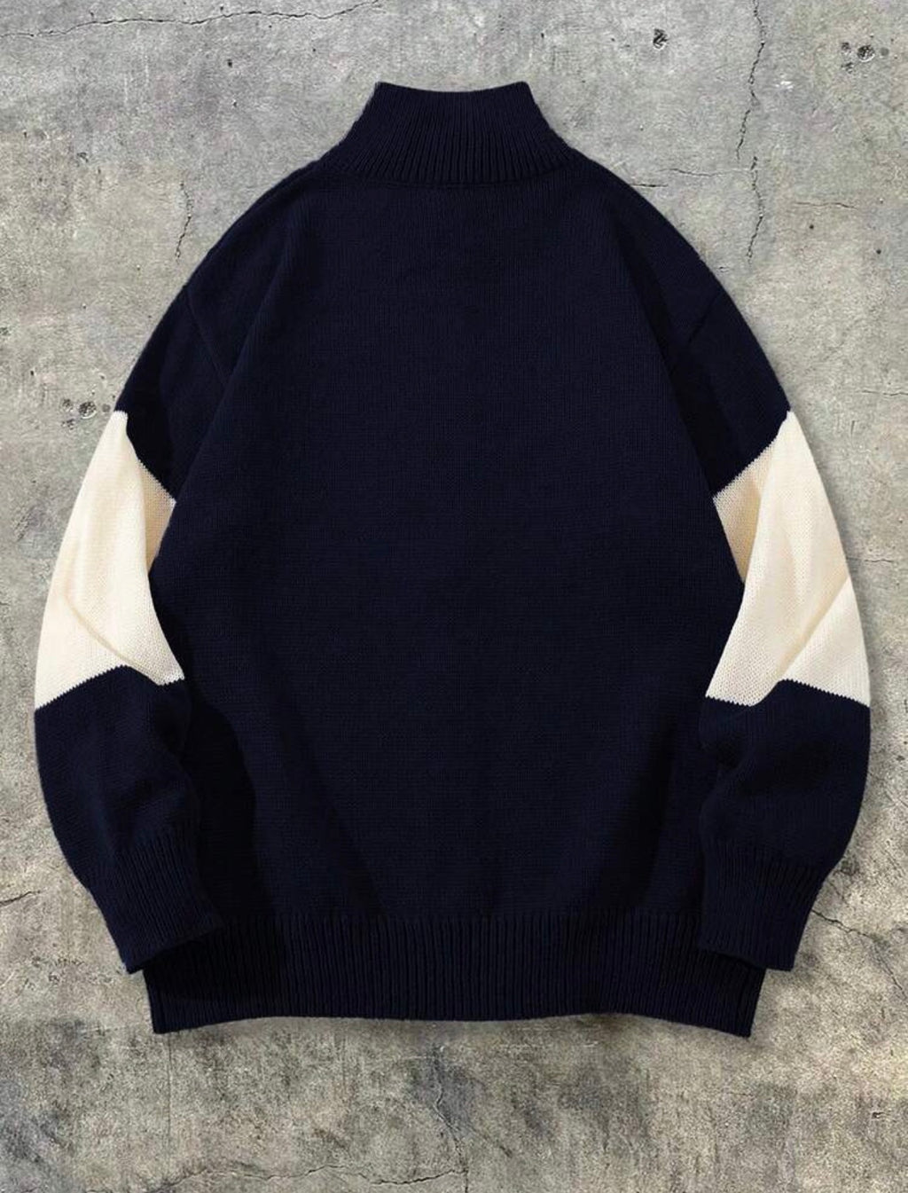 Men’s Ribbed Zip-Up Knit Cardigan – Half Turtleneck Long Sleeve Casual Top