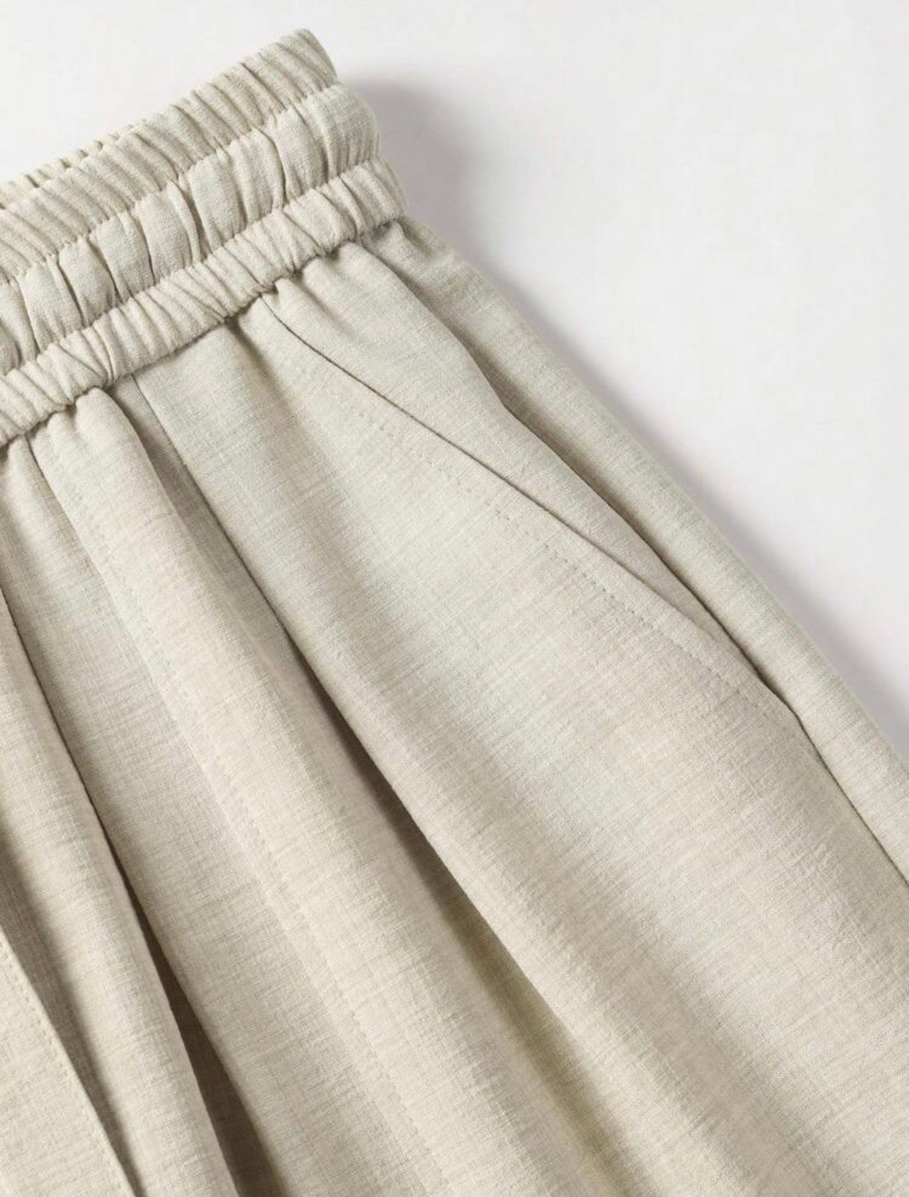 Men’s Linen-Like Vacation Two-Piece Set – Loose Fit Shirt & Long Pants Beach Outfit