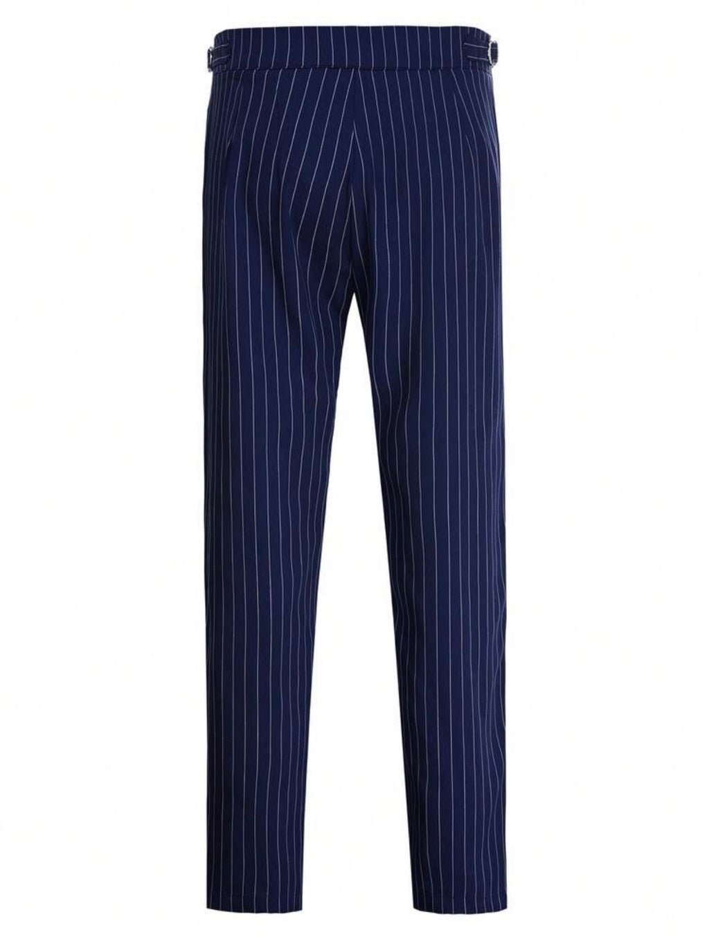 Men’s Striped Suit Pants with Slant Pockets – Casual Business Formal Trousers
