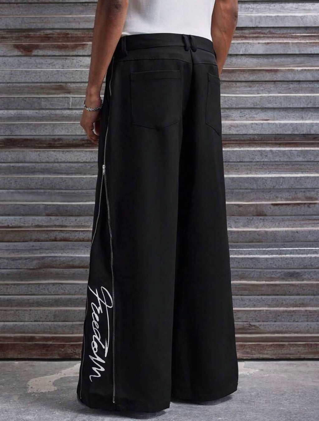 Men’s Zip Decor Loose Wide-Leg Pants – Casual Street Fashion Trousers