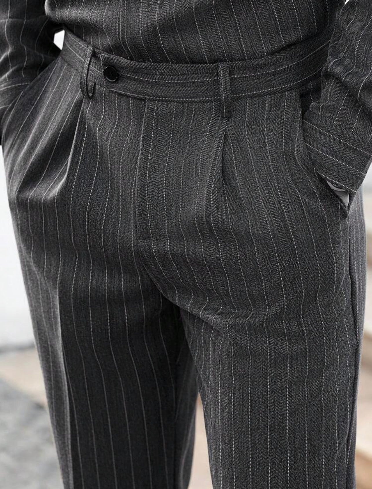 Men’s Striped Casual Shirt & Pants Two-Piece Co-Ord Set – Relaxed Outfit