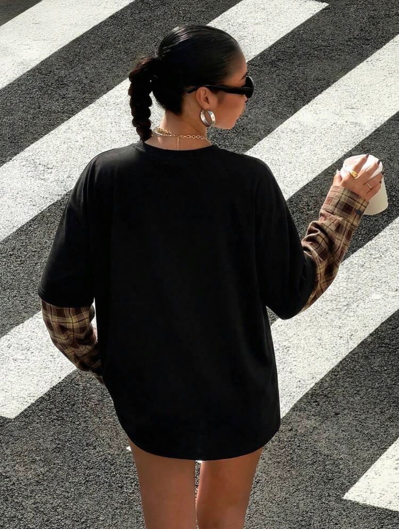 Women’s Contrast Color Knit T-Shirt – Casual Short Sleeve Top