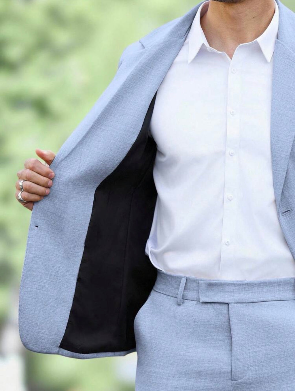 Men’s Solid Color Business Suit Set – Blazer & Pants Two-Piece Formal Outfit