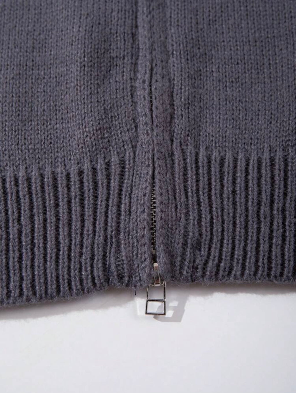 Men’s Ribbed Zip-Up Knit Cardigan – Half Turtleneck Long Sleeve Casual Top