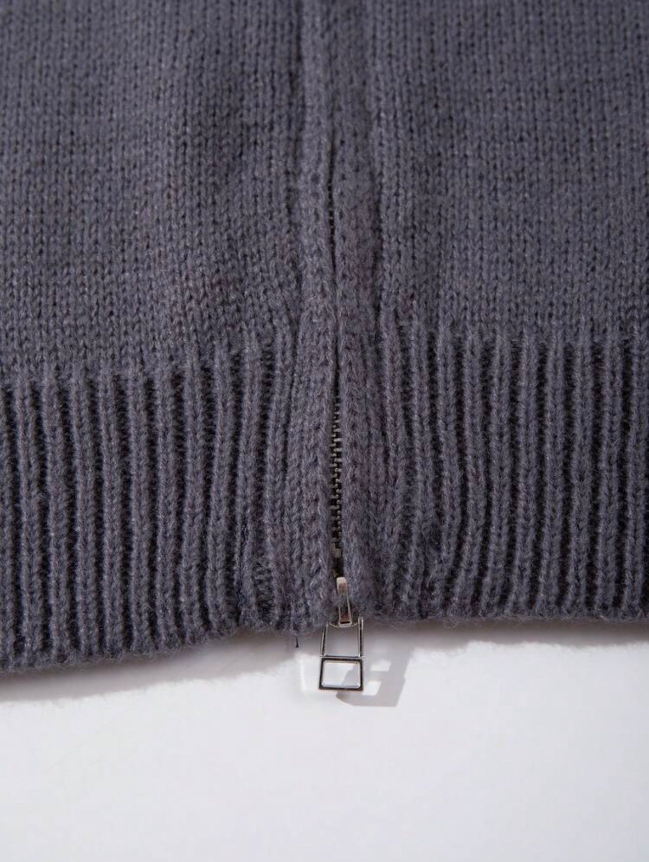 Men’s Ribbed Zip-Up Knit Cardigan – Half Turtleneck Long Sleeve Casual Top