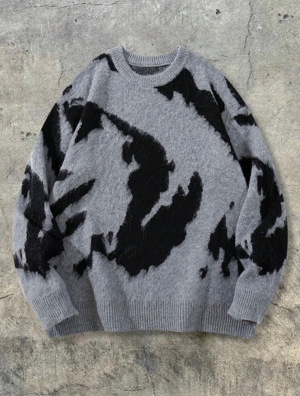 Men’s Retro Striped Pullover Sweater – Casual Loose Fit Streetwear Top