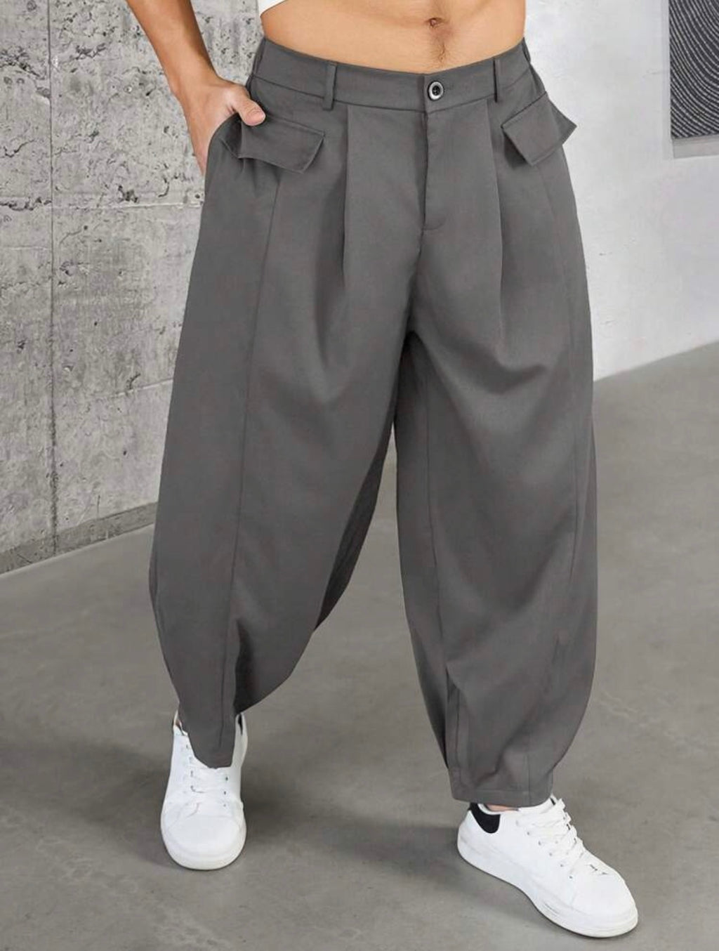Men’s Loose Fit Lantern Pants – Casual Baggy Streetwear Trousers