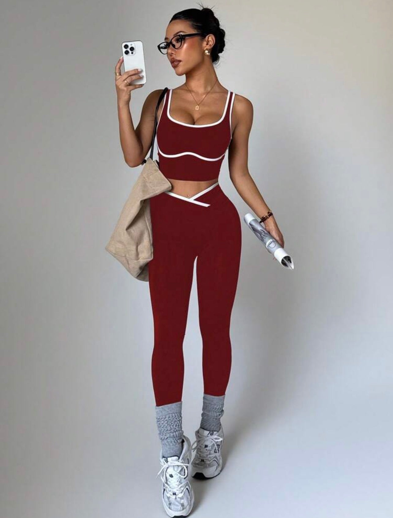 Women’s Seamless Colorblock Sports Set, Two-Piece Yoga & Workout Activewear