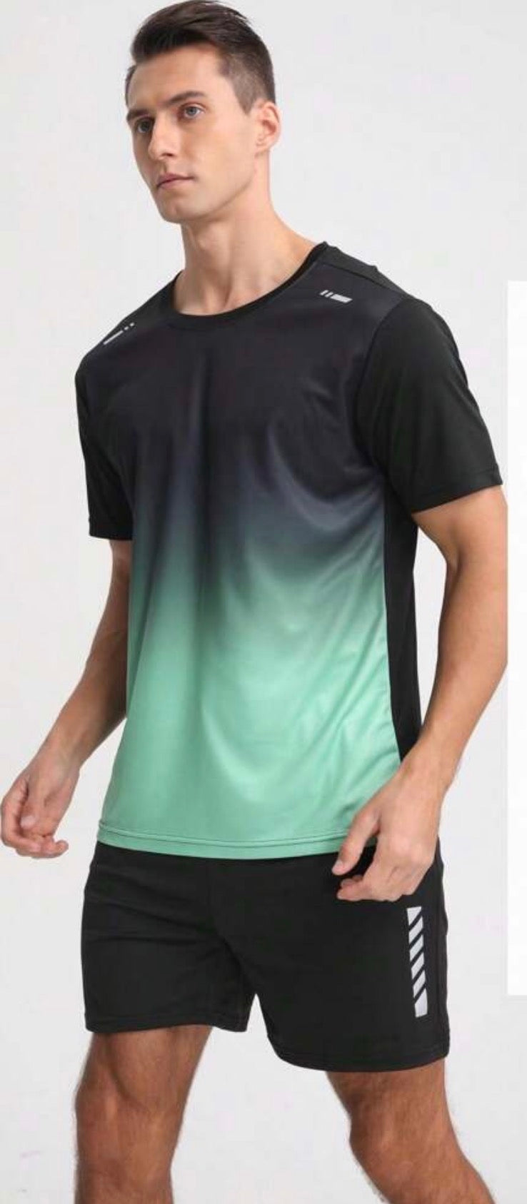 Men’s Quick-Dry Short Sleeve T-Shirt & Shorts Fitness Training 2-Piece Sports Set