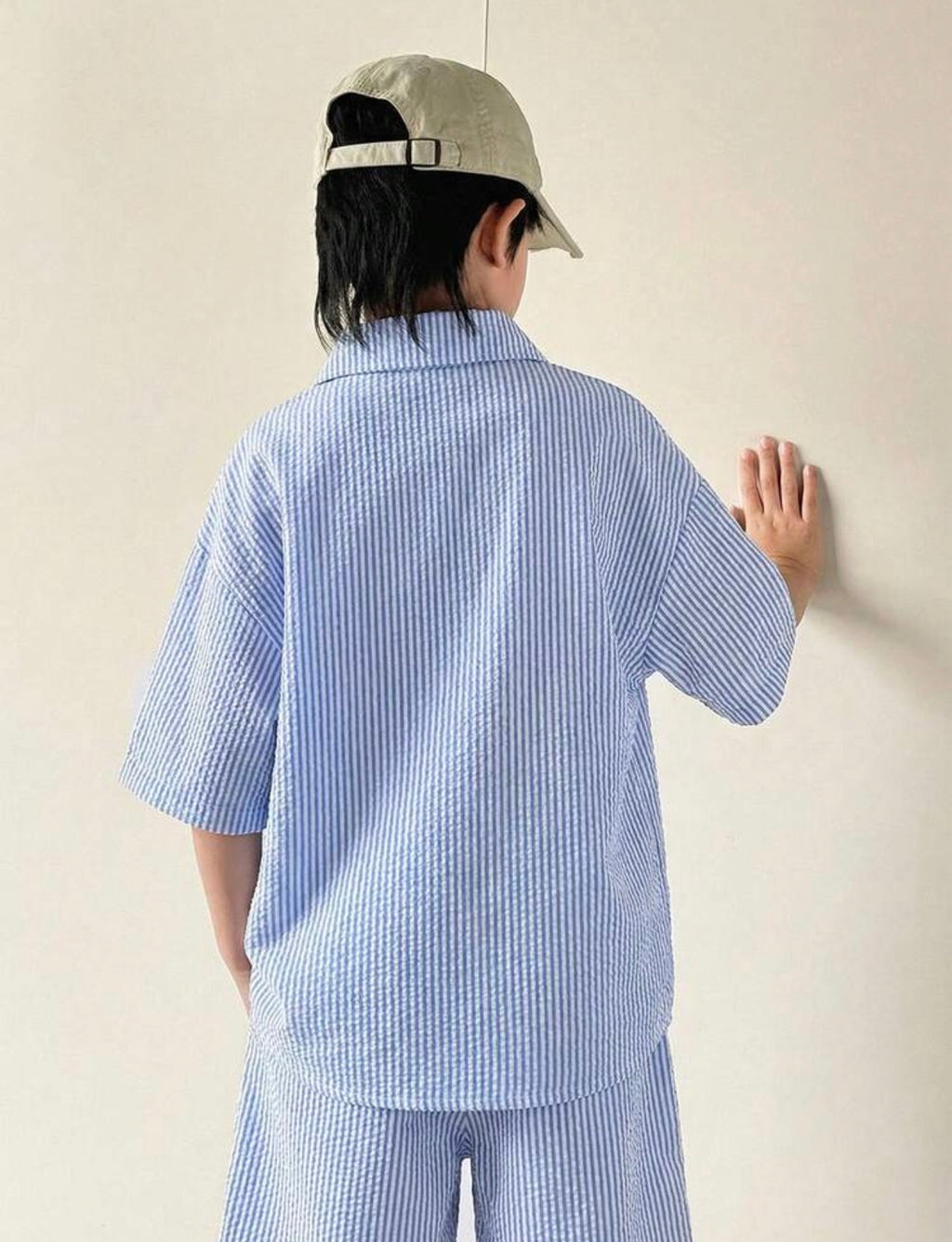 Kids & Tween Boys Striped Polo Collar Short Sleeve Shirt & Pants Casual Set