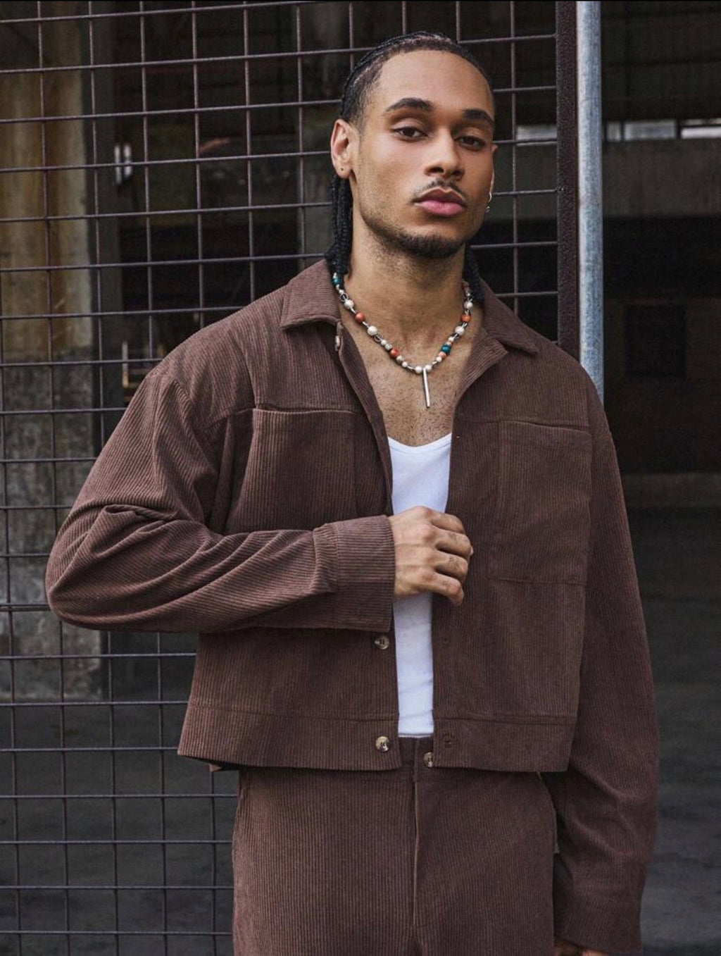 Men’s Long Sleeve Single-Breasted Shirt & Wide-Leg Pants Two-Piece Casual Suit