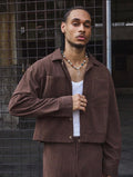 Men’s Long Sleeve Single-Breasted Shirt & Wide-Leg Pants Two-Piece Casual Suit