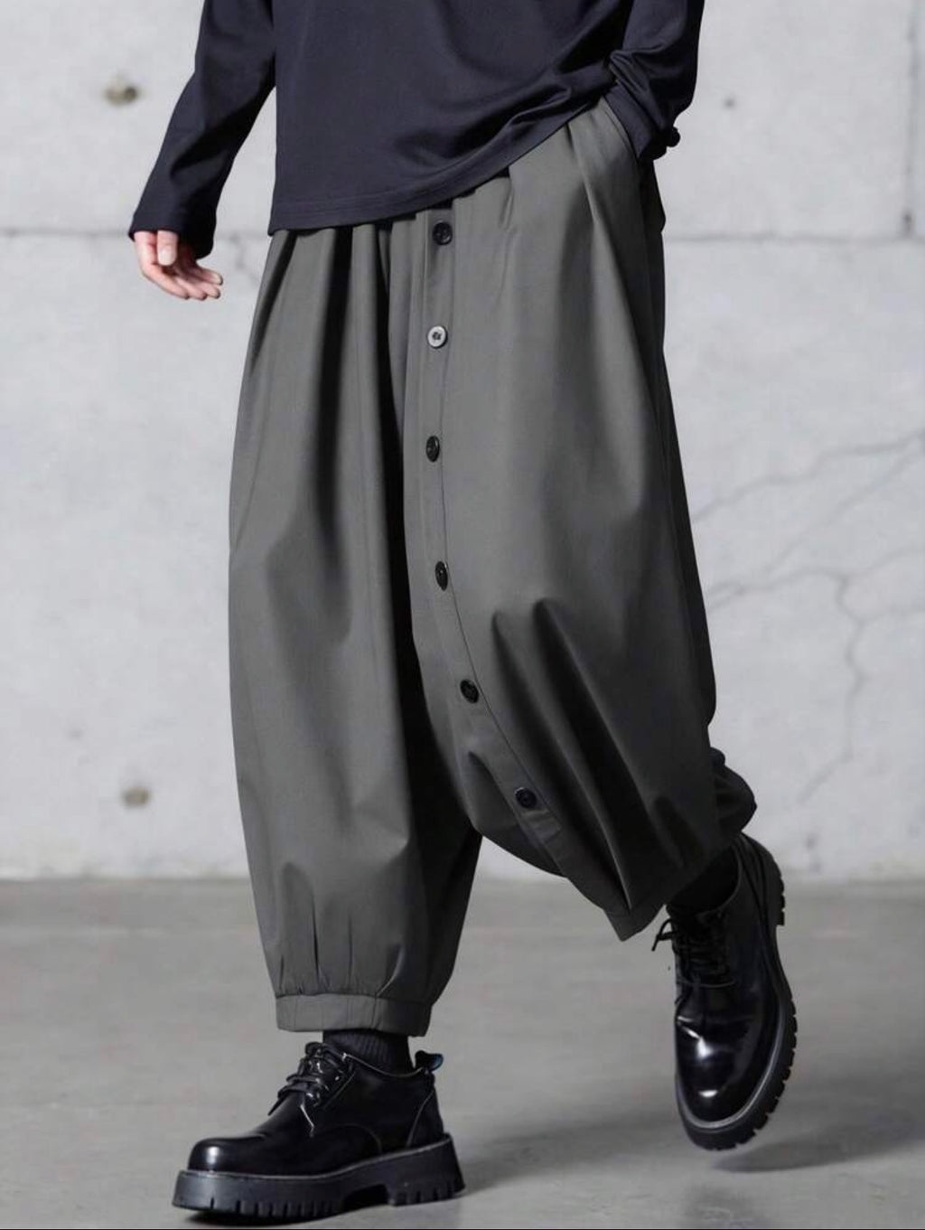 Men’s Wide Leg Baggy Cropped Lantern Pants – Casual Streetwear Trousers