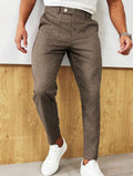 Men’s Minimalist Tapered Suit Pants – Casual Commuter Formal Trousers