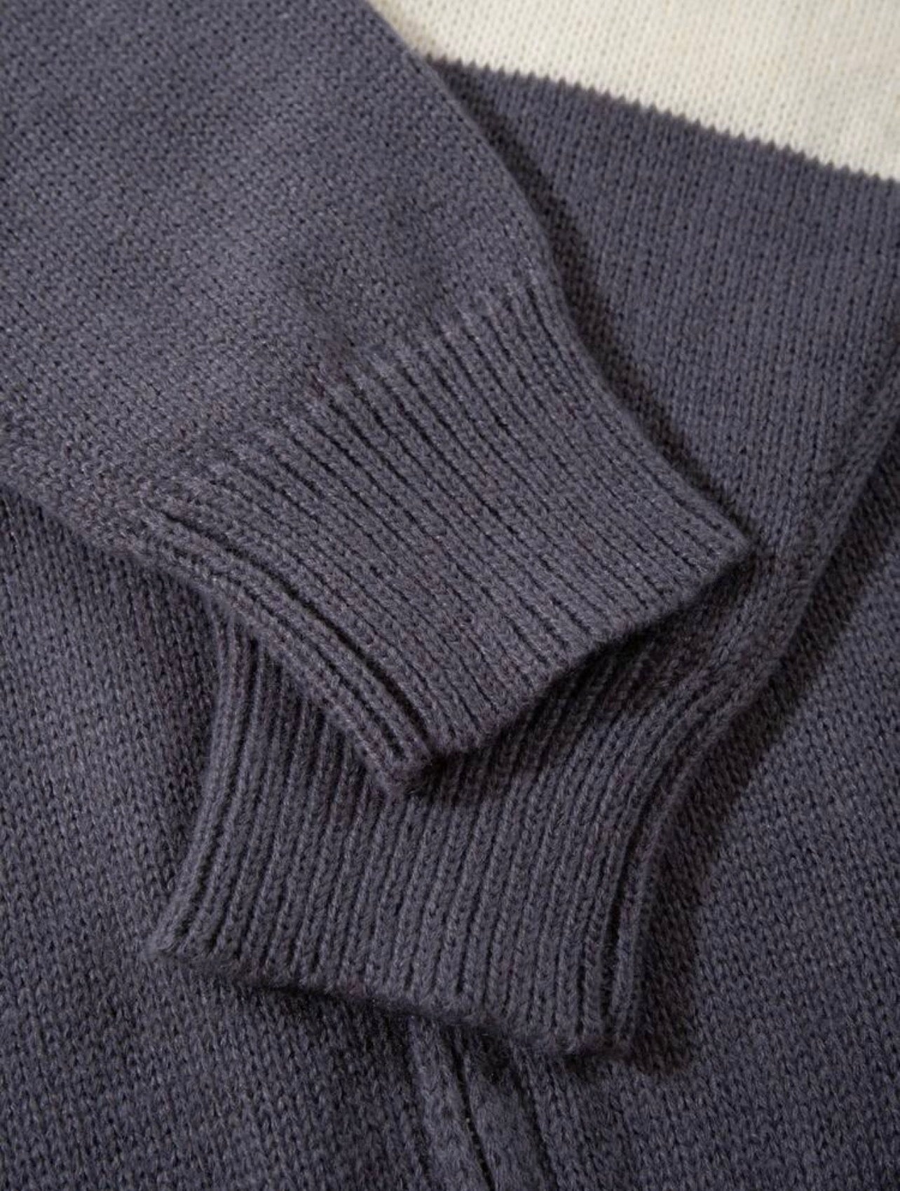 Men’s Ribbed Zip-Up Knit Cardigan – Half Turtleneck Long Sleeve Casual Top