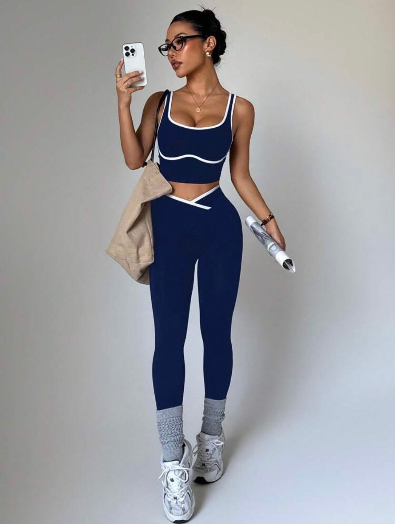 Women’s Seamless Colorblock Sports Set, Two-Piece Yoga & Workout Activewear