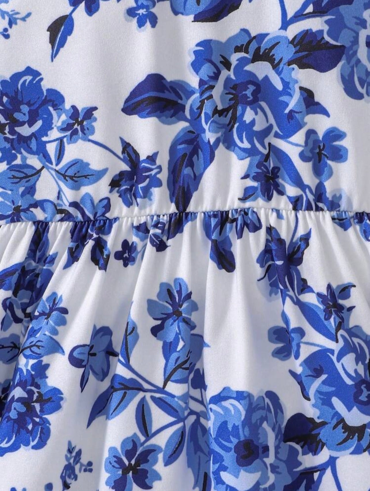 Toddler Girls Floral Waist Tie Back Bow A-Line Midi Dress for Summer Vacation.