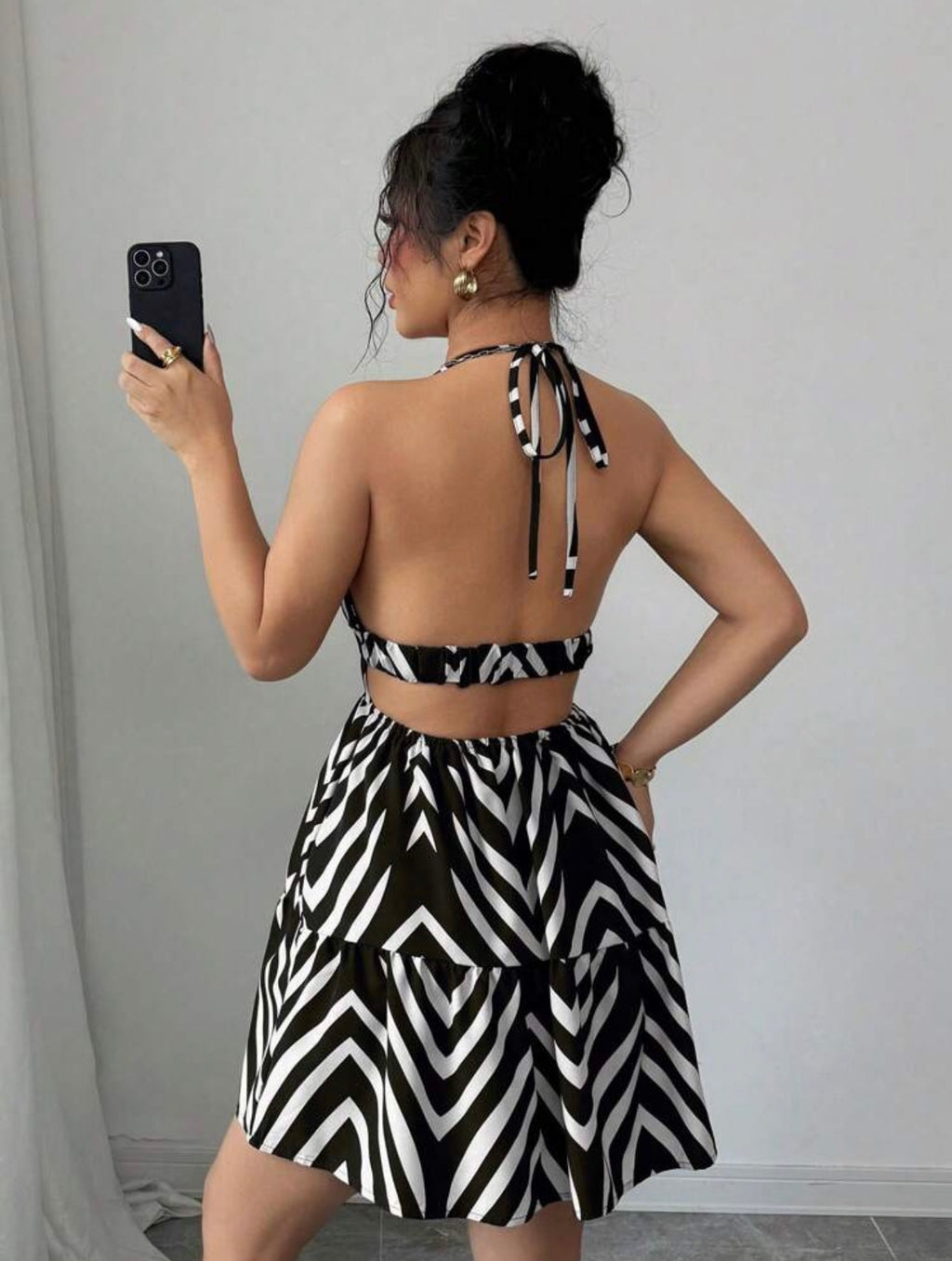 Elenzga Women’s Bohemian Print Spaghetti Strap Backless Vacation Dress