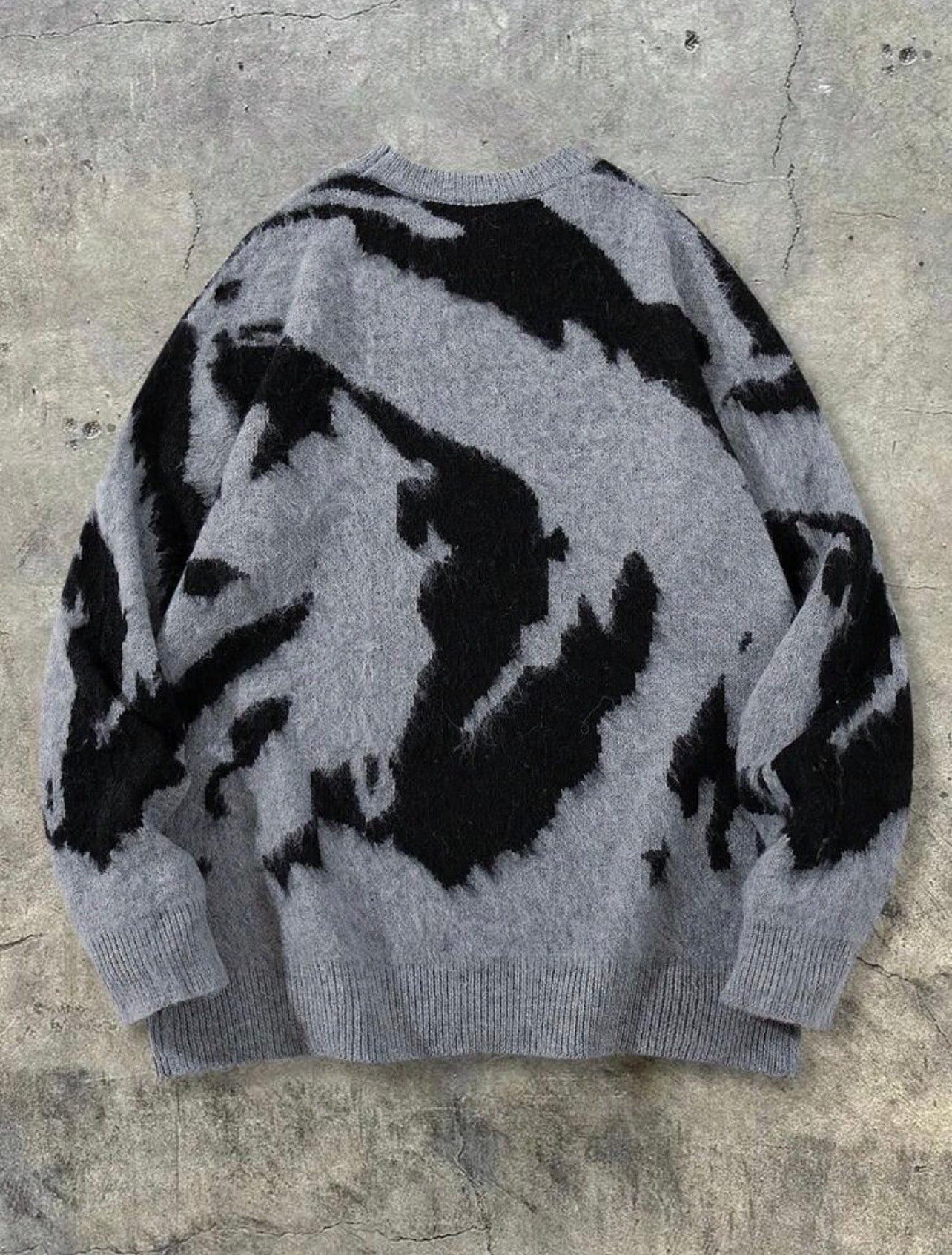 Men’s Retro Striped Pullover Sweater – Casual Loose Fit Streetwear Top