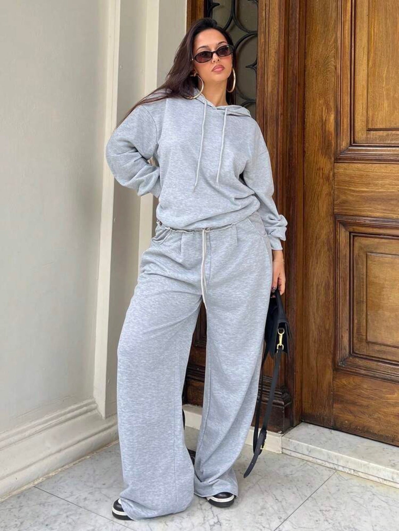 Women’s Elastic Waist Straight Baggy Pants – Casual Streetwear Essentials