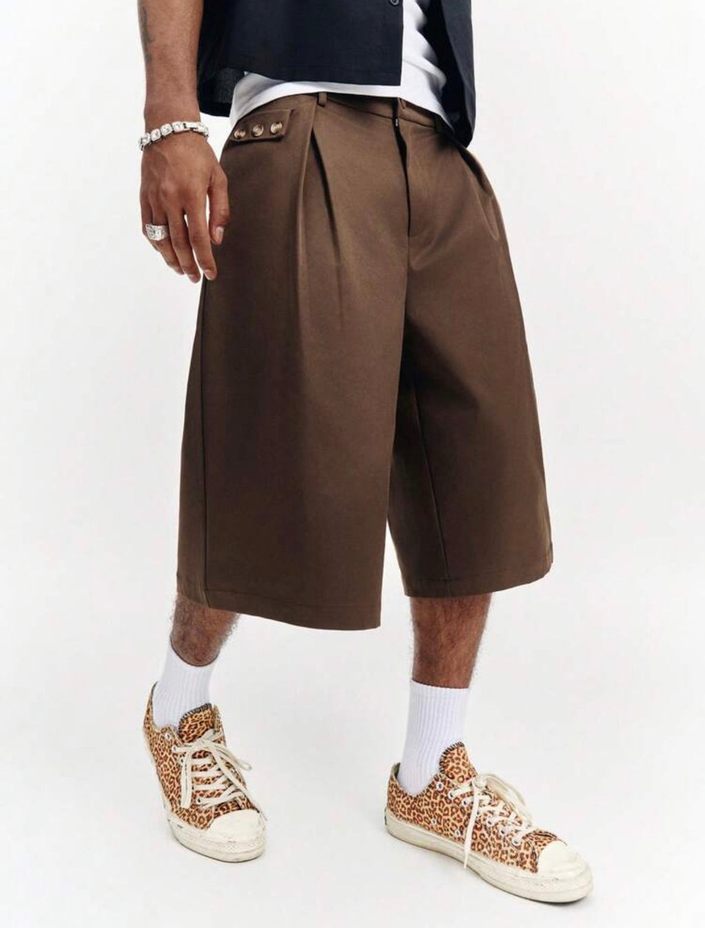Men’s Solid Color Wide Leg Drawstring Pants – Loose Fit Casual Trousers