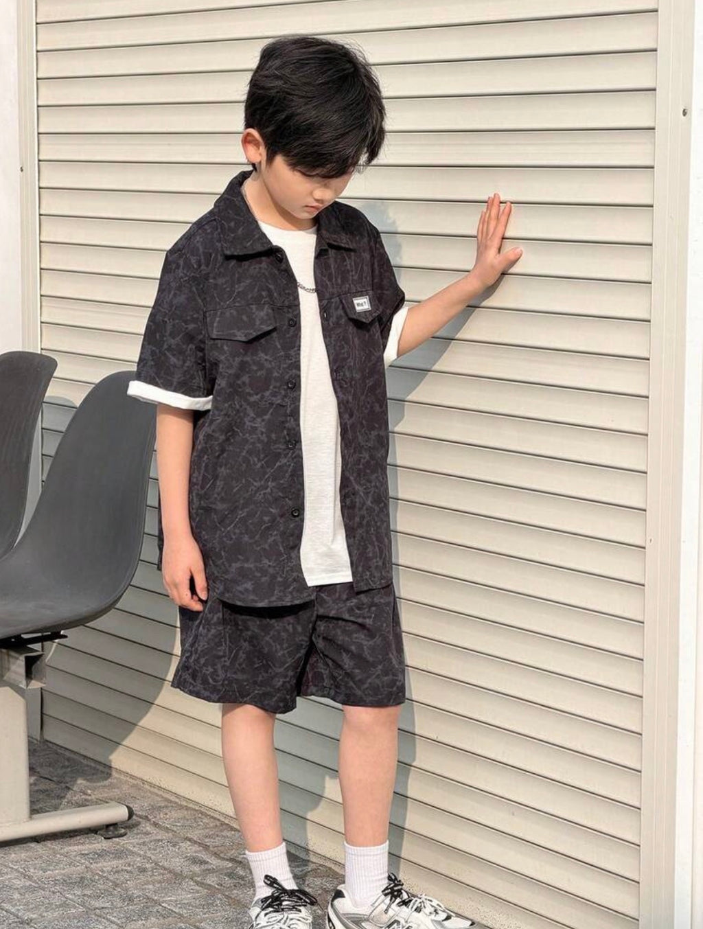 Tween Boys Loose Fit Short Sleeve Shirt & Shorts Casual Summer Set