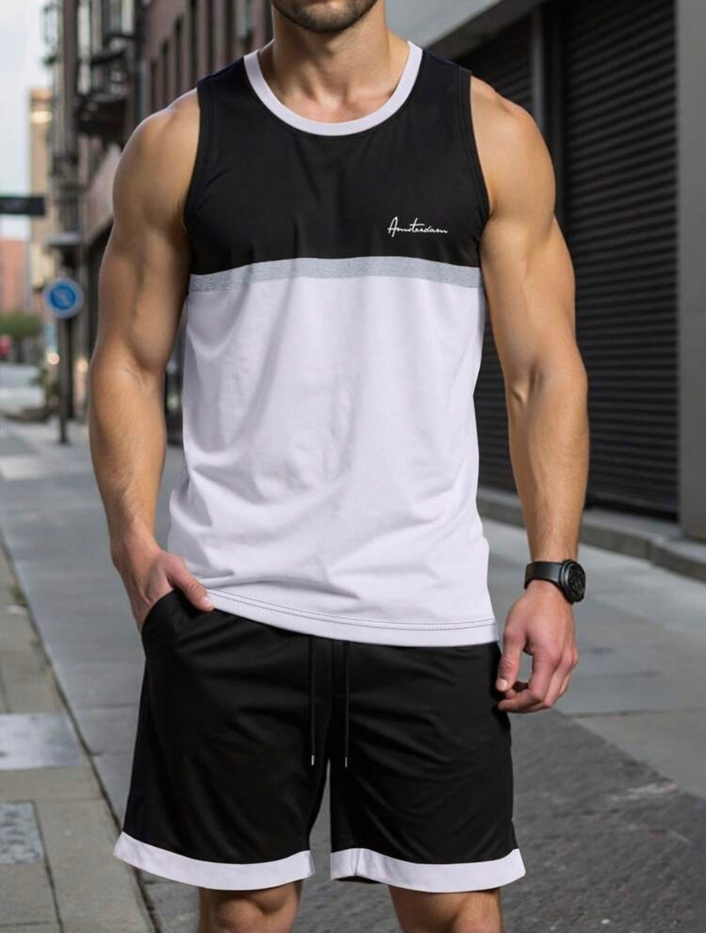 Men’s Tank Top & Shorts Summer Workout Sports Set