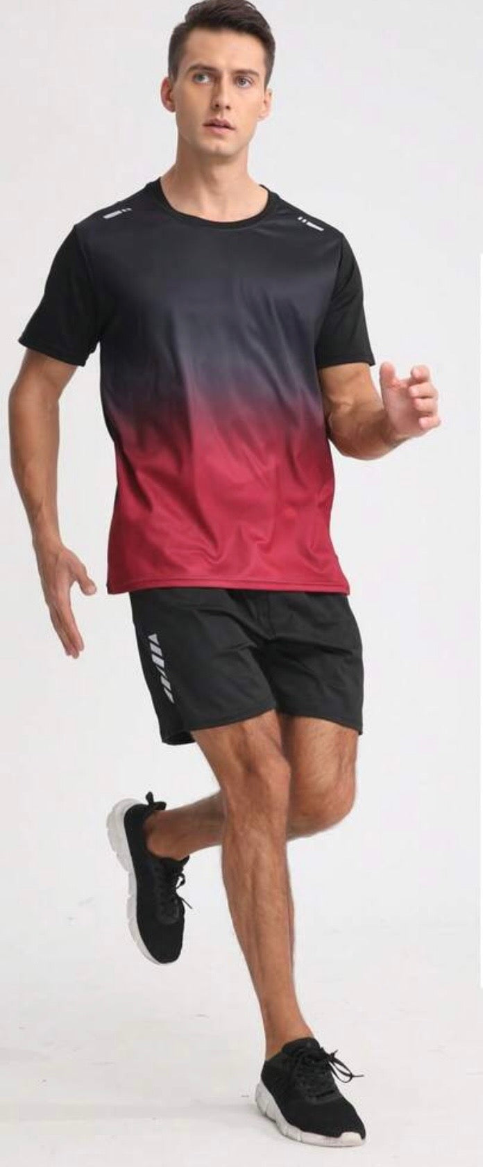 Men’s Quick-Dry Short Sleeve T-Shirt & Shorts Fitness Training 2-Piece Sports Set