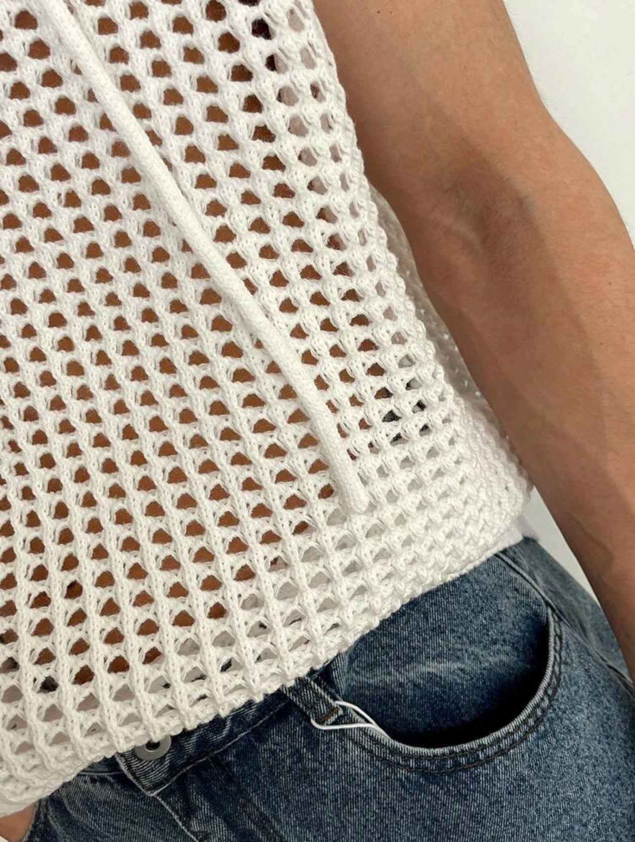 Men’s Perforated Hooded Cardigan Jacket – Casual Summer Outerwear