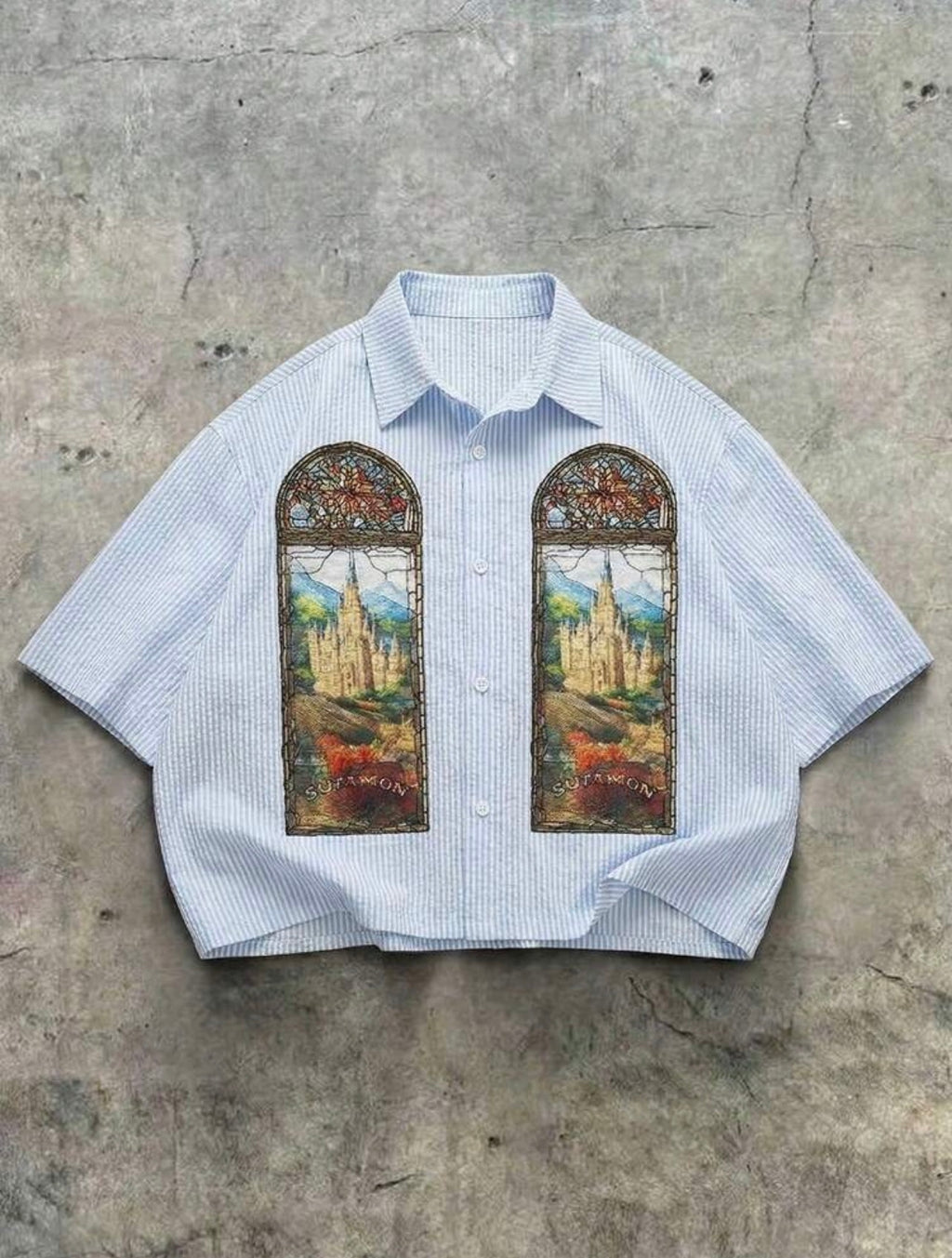 Men’s All-Over Print Short Sleeve Shirt – Loose Fit Casual Streetwear Top
