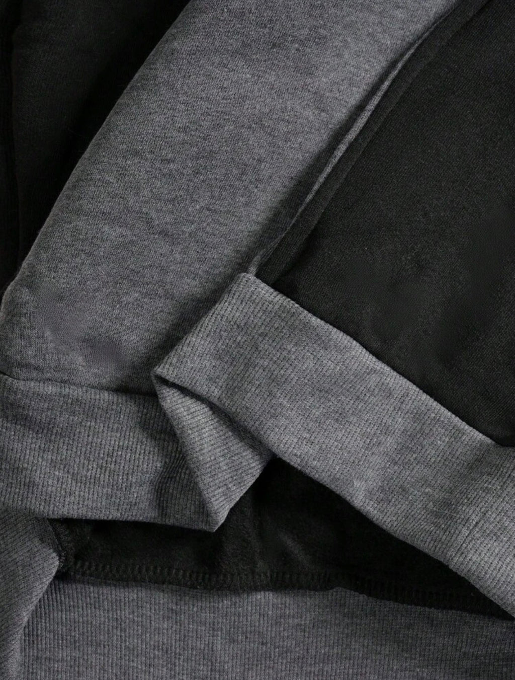 Men’s Contrast Color Long Sleeve Sweatshirt & Sweatpants Two-Piece Set – Casual Cozy Outfit